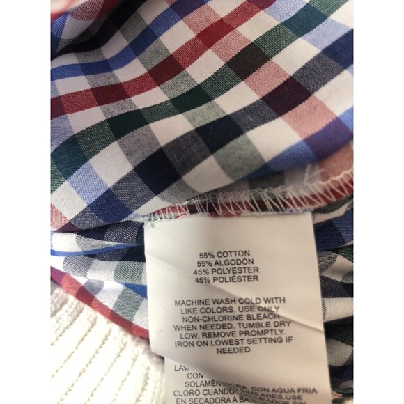 Boy's  IZOD 2 Pc Ivory Pullover Sweater & Button Up Plaid Shirt Set Size 4/5 - Picture 7 of 7